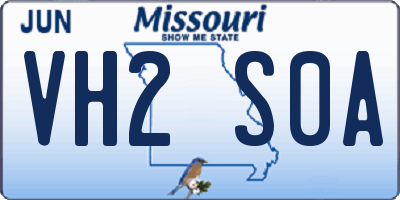 MO license plate VH2S0A