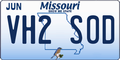 MO license plate VH2S0D