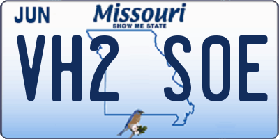 MO license plate VH2S0E