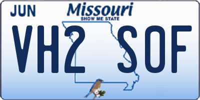 MO license plate VH2S0F