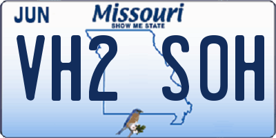 MO license plate VH2S0H