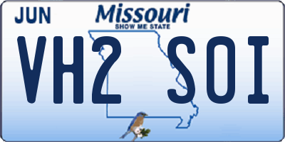 MO license plate VH2S0I