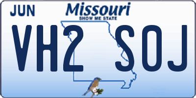 MO license plate VH2S0J