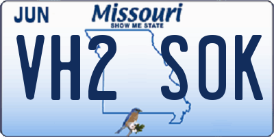 MO license plate VH2S0K
