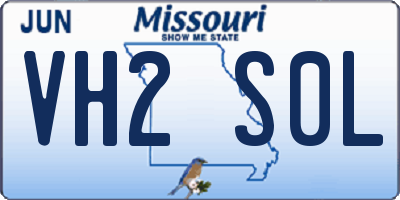 MO license plate VH2S0L