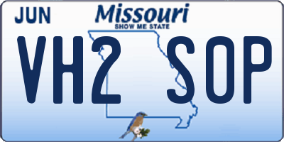 MO license plate VH2S0P
