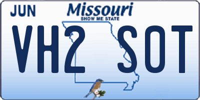 MO license plate VH2S0T