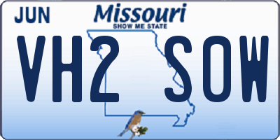 MO license plate VH2S0W