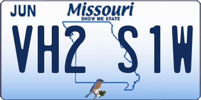 MO license plate VH2S1W