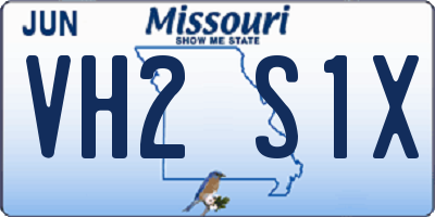 MO license plate VH2S1X