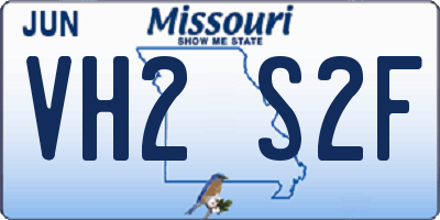 MO license plate VH2S2F