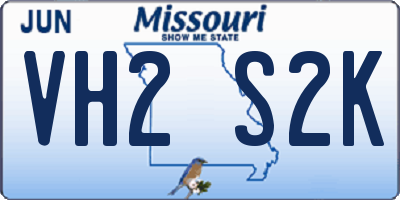 MO license plate VH2S2K