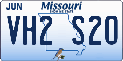 MO license plate VH2S2O