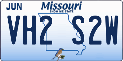 MO license plate VH2S2W