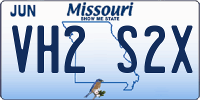 MO license plate VH2S2X