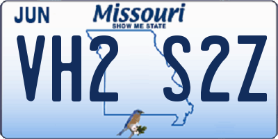 MO license plate VH2S2Z