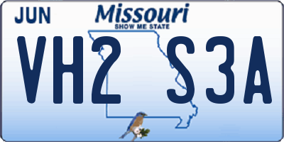 MO license plate VH2S3A