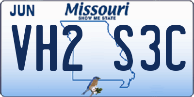 MO license plate VH2S3C