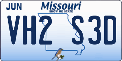 MO license plate VH2S3D