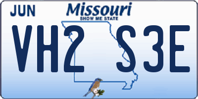 MO license plate VH2S3E