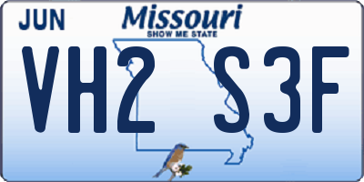 MO license plate VH2S3F