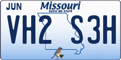 MO license plate VH2S3H