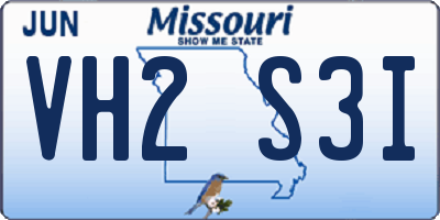 MO license plate VH2S3I