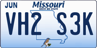 MO license plate VH2S3K