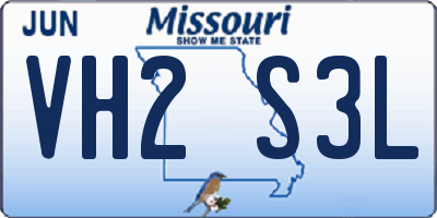 MO license plate VH2S3L