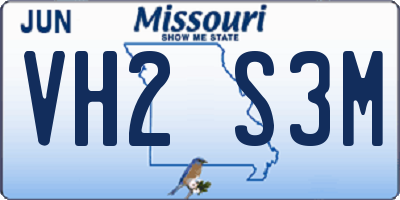 MO license plate VH2S3M