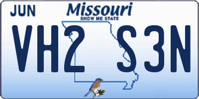 MO license plate VH2S3N