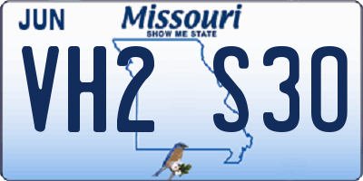 MO license plate VH2S3O