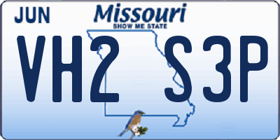 MO license plate VH2S3P