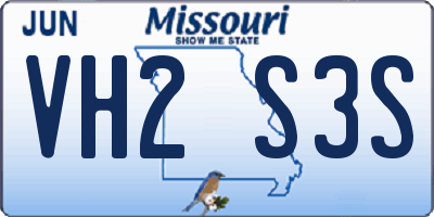 MO license plate VH2S3S