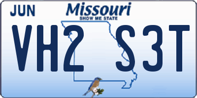 MO license plate VH2S3T