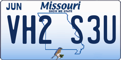MO license plate VH2S3U
