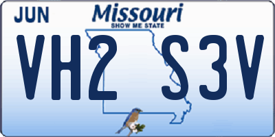 MO license plate VH2S3V