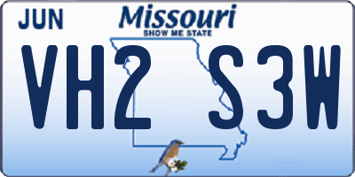 MO license plate VH2S3W
