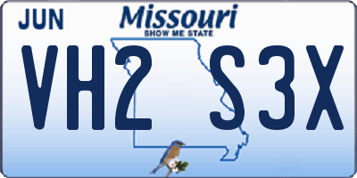 MO license plate VH2S3X