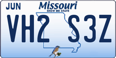 MO license plate VH2S3Z