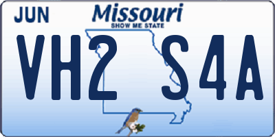 MO license plate VH2S4A