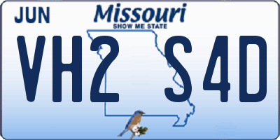 MO license plate VH2S4D