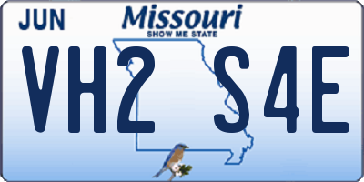 MO license plate VH2S4E