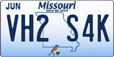 MO license plate VH2S4K