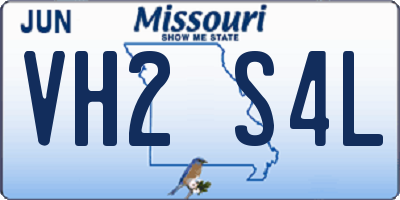 MO license plate VH2S4L