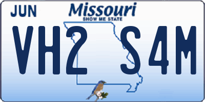 MO license plate VH2S4M