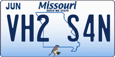 MO license plate VH2S4N