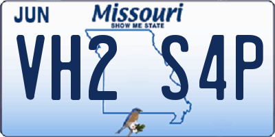 MO license plate VH2S4P