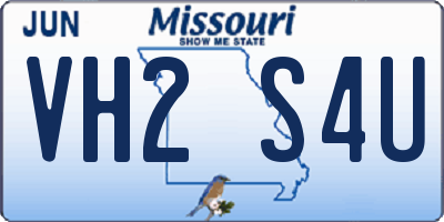 MO license plate VH2S4U