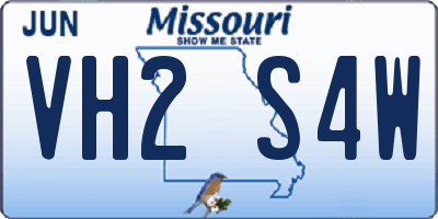 MO license plate VH2S4W
